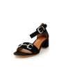 chaussures ouvertes à talons noir en cuir daim